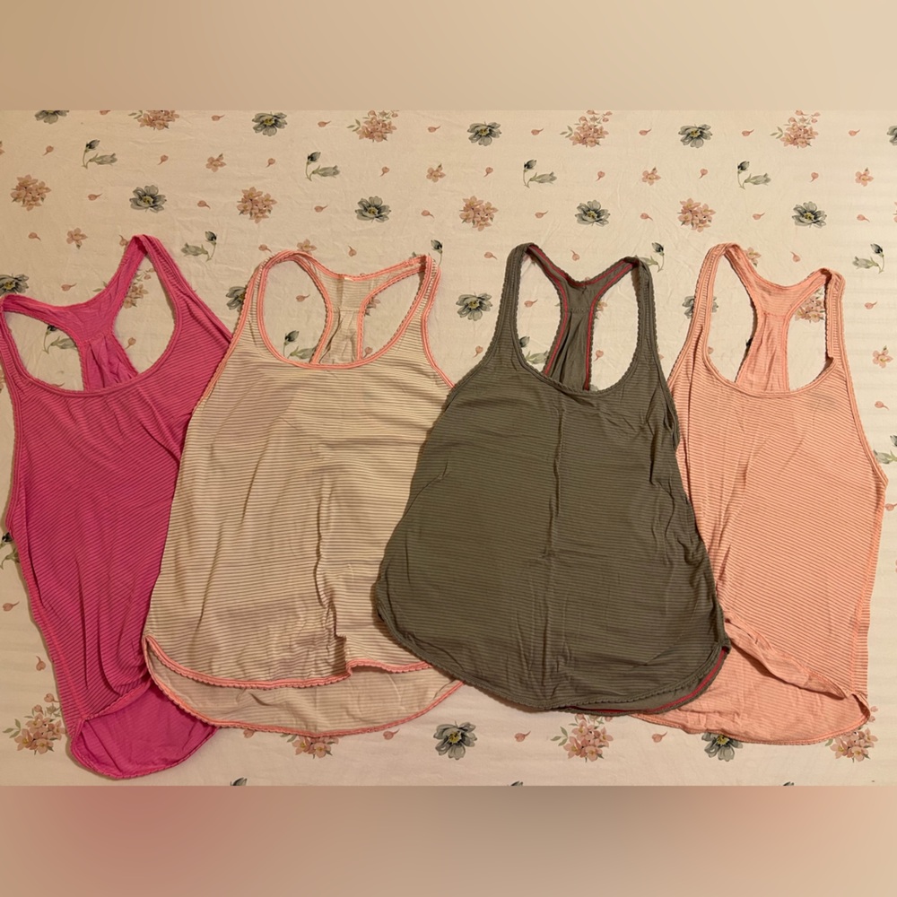Lululemon Set of Four Striped Tank Tops